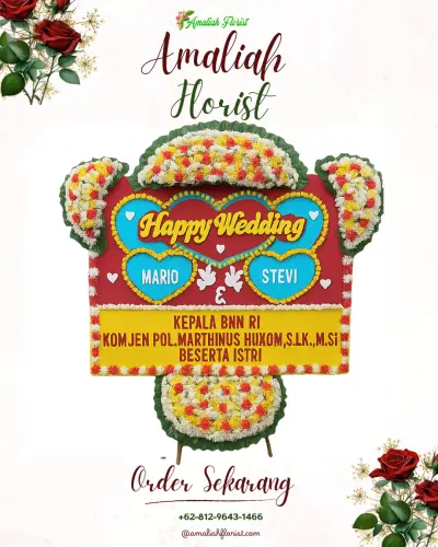 Karangan Papan Bunga Pernikahan di Mancani
